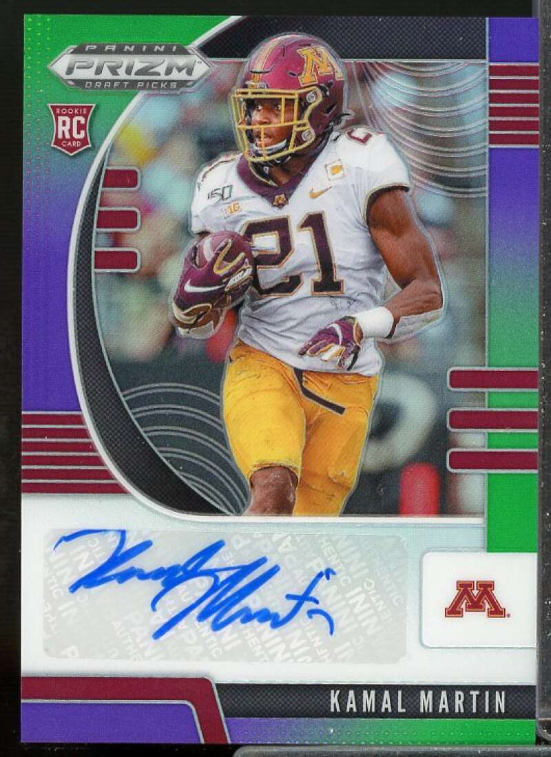 Kamal Martin Card 2020 Prizm Draft Picks Autograph Prizms Purple and Green #253  Image 1