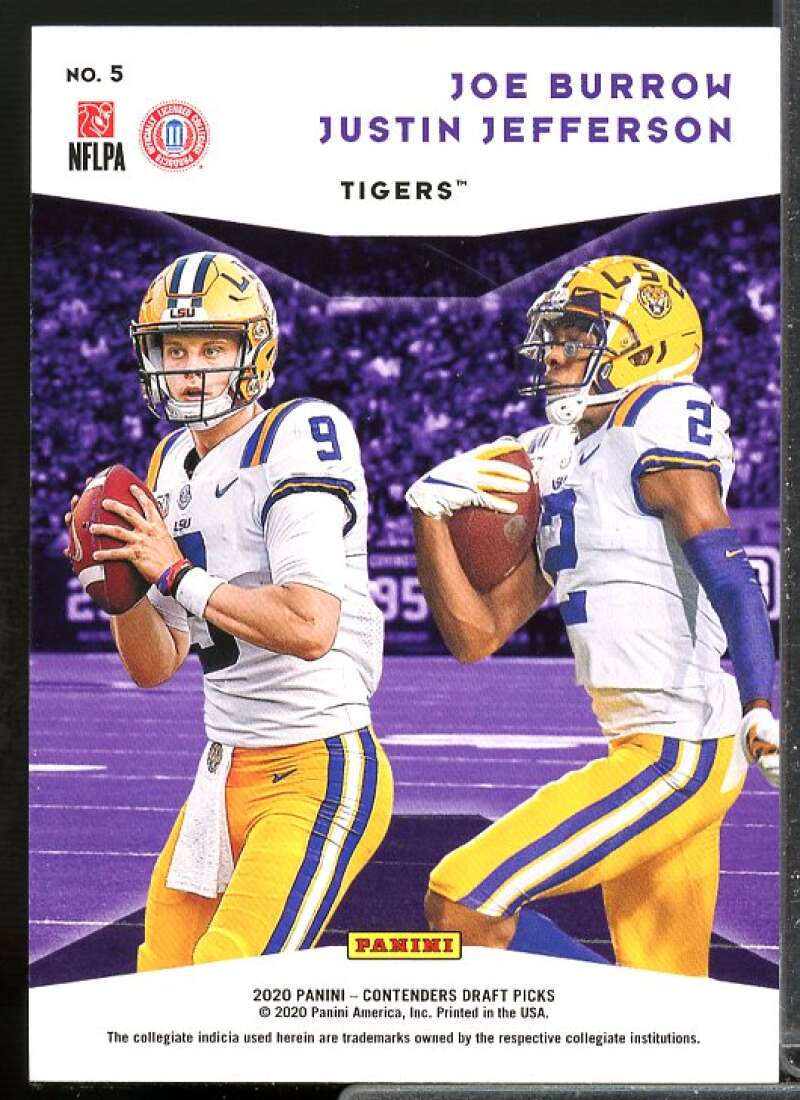 J. Burrow/Justin Jefferson 2020 Contenders Draft Picks Collegiate Connection #5  Image 2