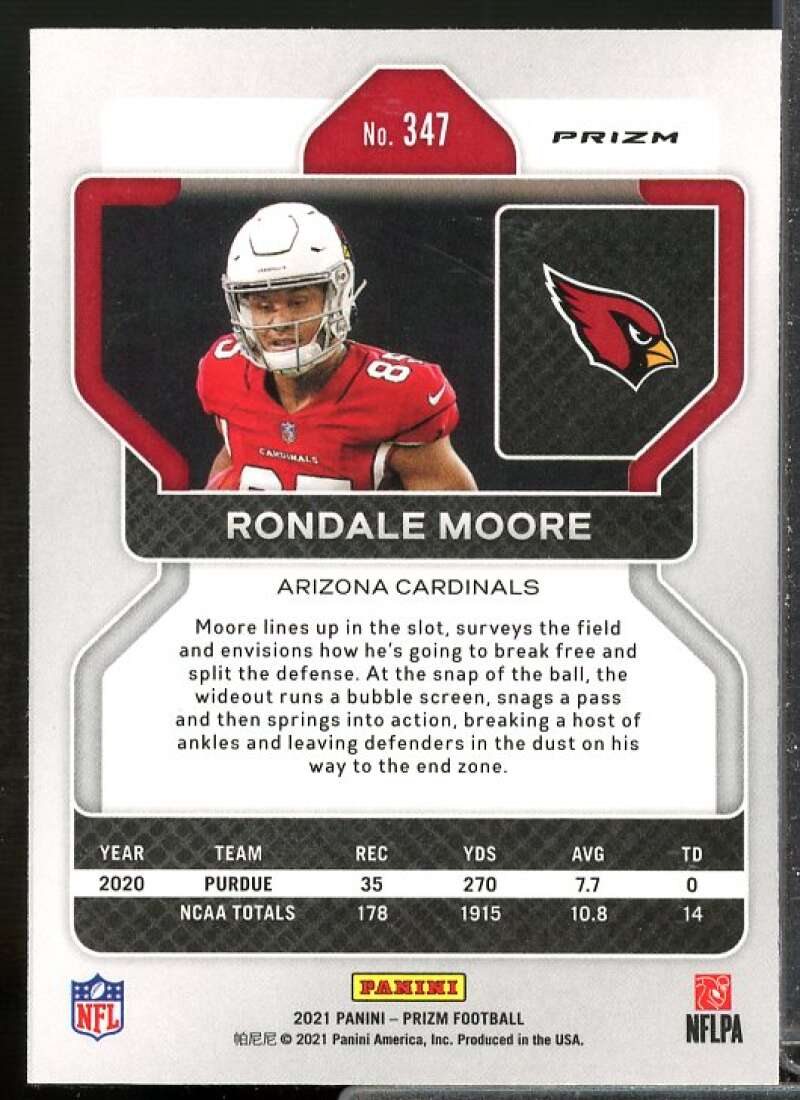 Rondale Moore Rookie Card 2021 Panini Prizm Prizms Neon Green Pulsar #347  Image 2