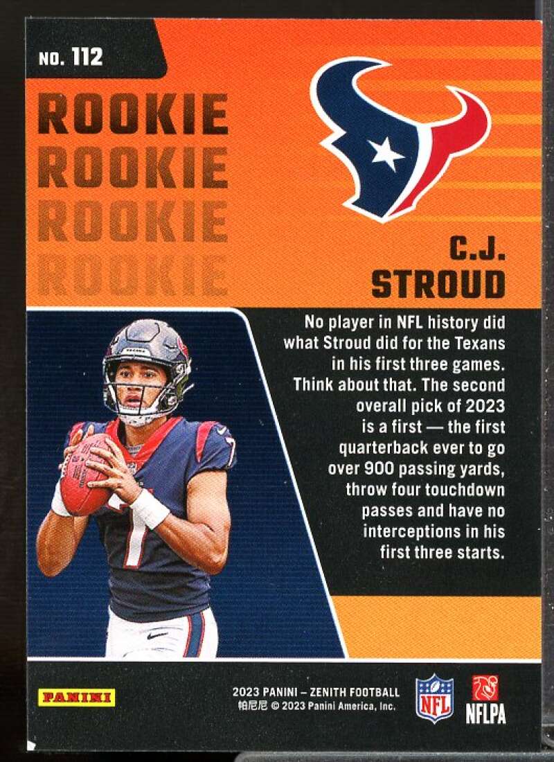 CJ Stroud Rookie Card 2023 Zenith Retail #112  Image 2