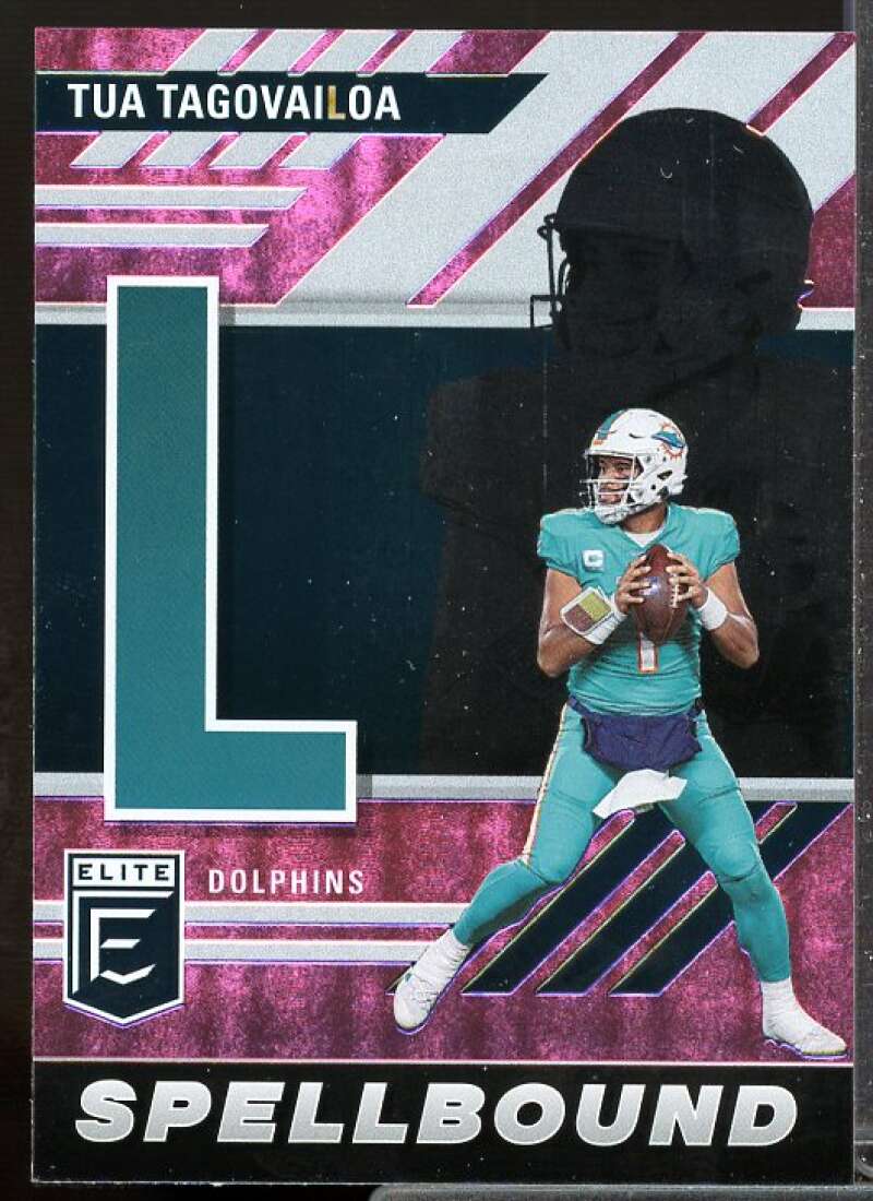 Tua Tagovailoa L Card 2023 Panini Donruss Elite - Spellbound Green #SB-TT8  Image 1