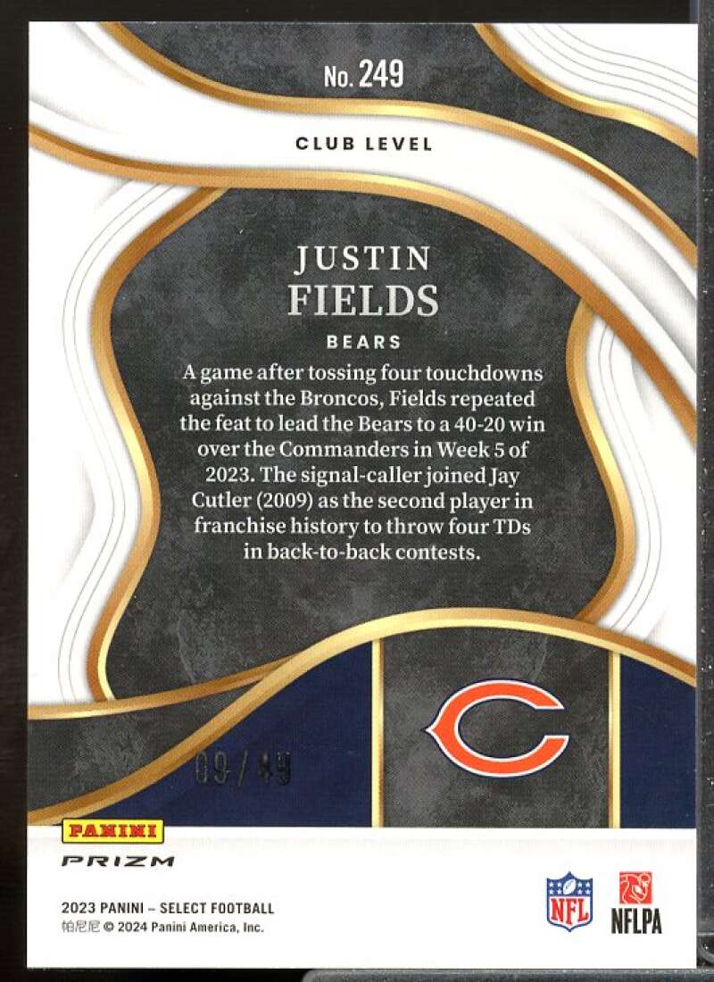 Justin Fields Card 2023 Select Prizm Red Disco #249  Image 2