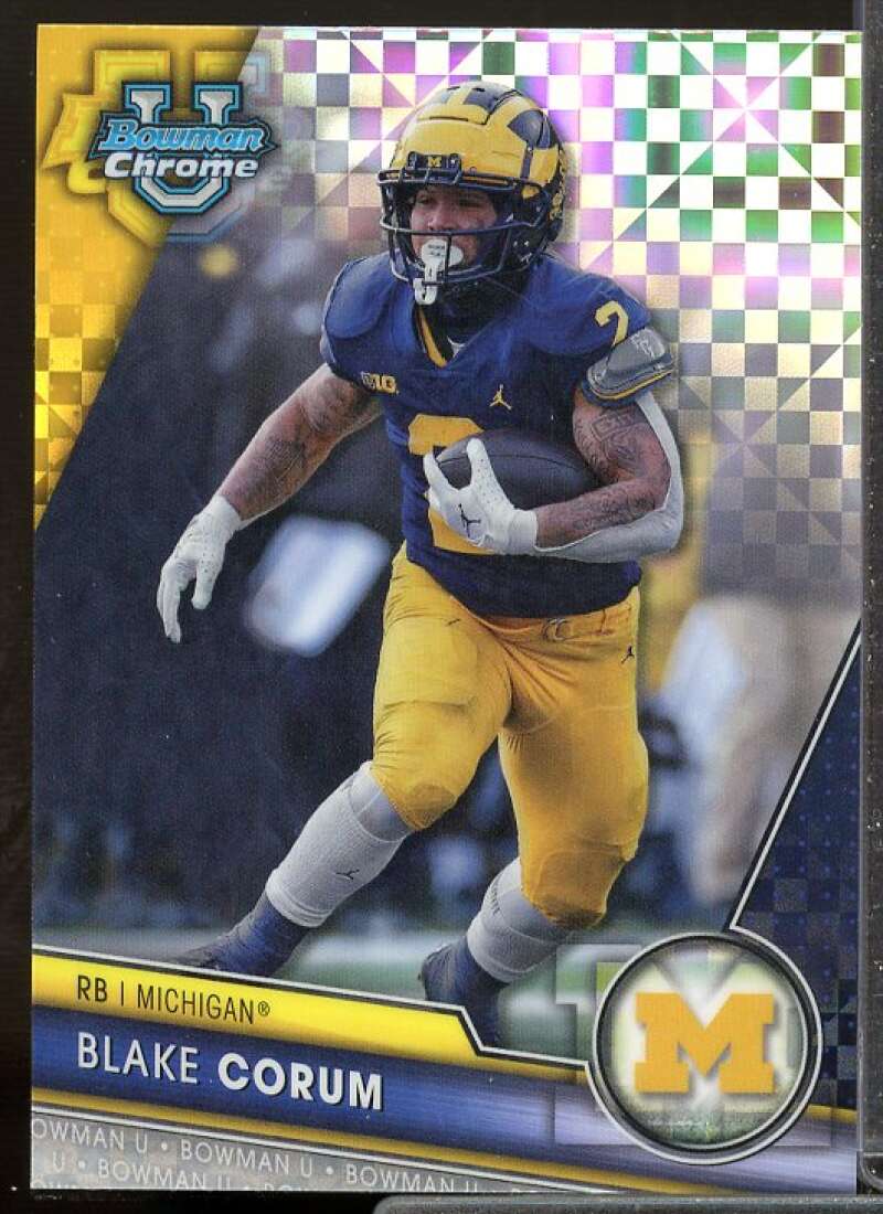 Blake Corum Card 2023 Bowman Chrome University X-Fractors #182  Image 1