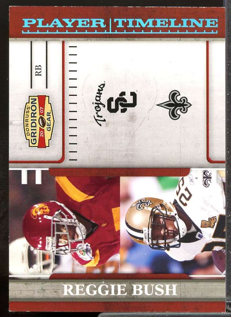 Reggie Bush Card 2007 Donruss Gridiron Gear Player Timeline Platinum #6  Image 1