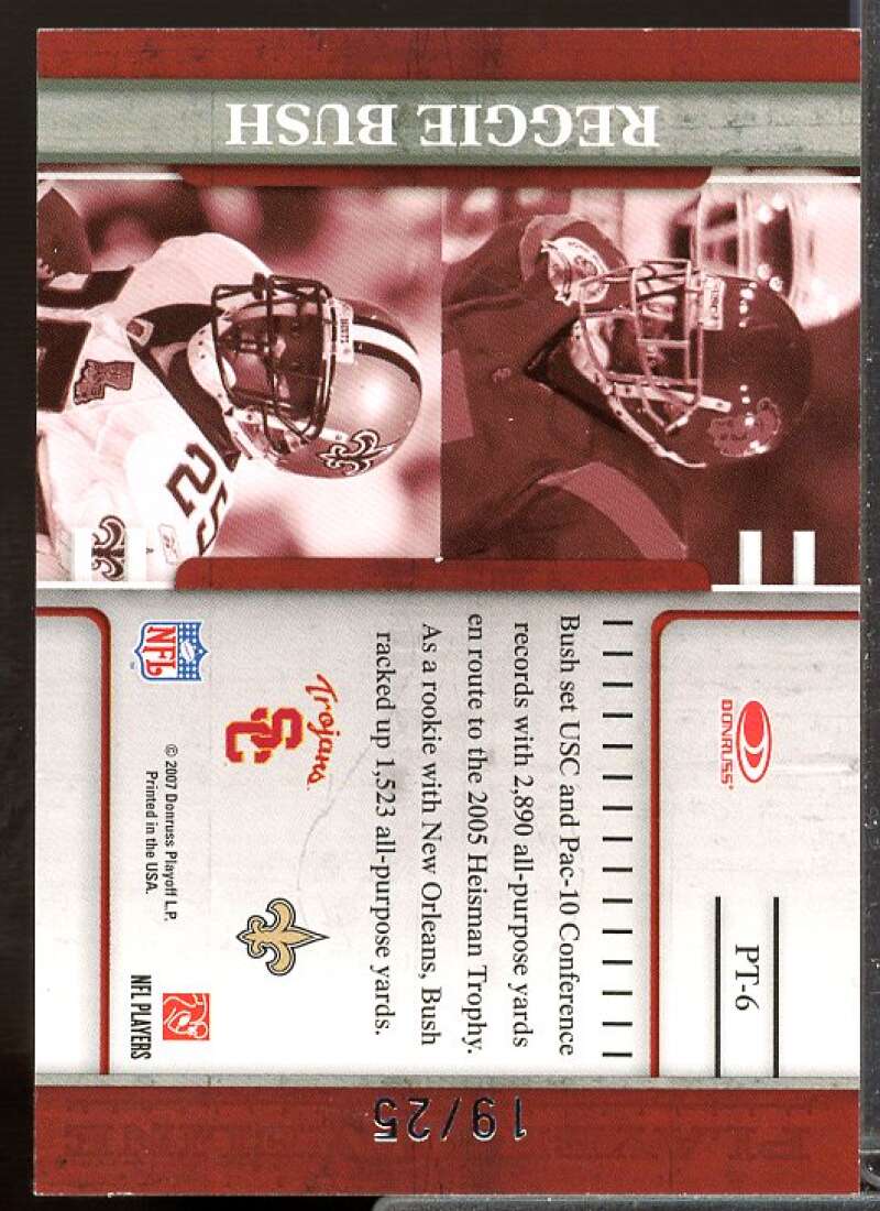 Reggie Bush Card 2007 Donruss Gridiron Gear Player Timeline Platinum #6  Image 2