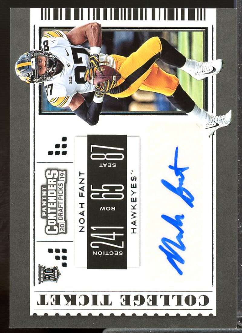 Noah Fant AU RC SP1/(white jsy) Rookie 2019 Panini Contenders Draft Picks #129A  Image 1