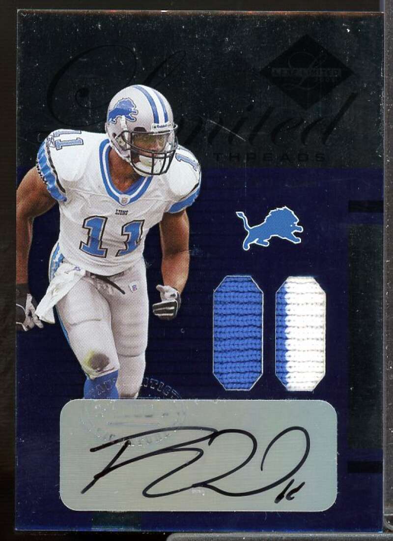 Roy Williams WR AU Rookie Card 2005 Leaf Limited Threads At the Half #LT78  Image 1