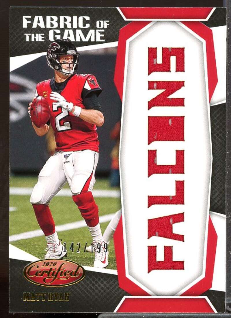 Matt Ryan Card 2020 Certified Fabric of the Game #10  Image 1