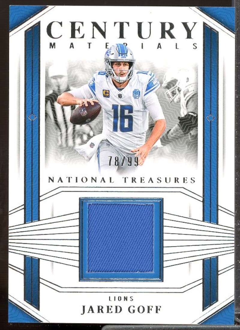 Jared Goff Card 2023 Panini National Treasures Century Materials #47  Image 1