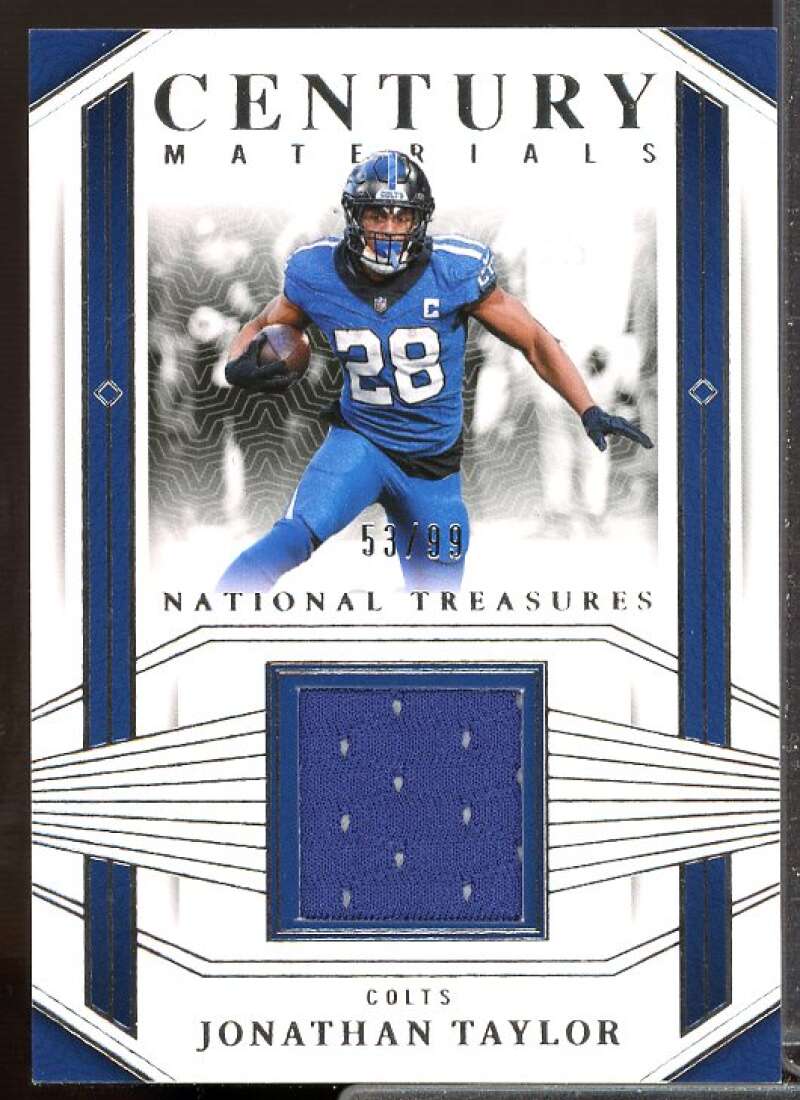 Jonathan Taylor Card 2023 Panini National Treasures Century Materials #52  Image 1