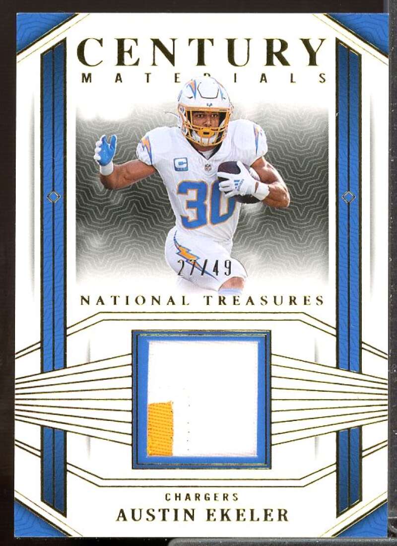Austin Ekeler Card 2023 Panini National Treasures Century Materials #9  Image 1