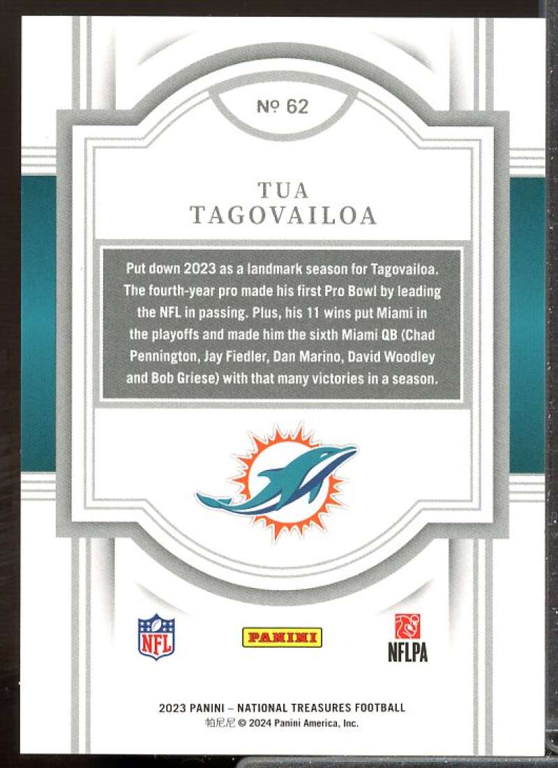 Tua Tagovailoa Card 2023 Panini National Treasures #62  Image 2