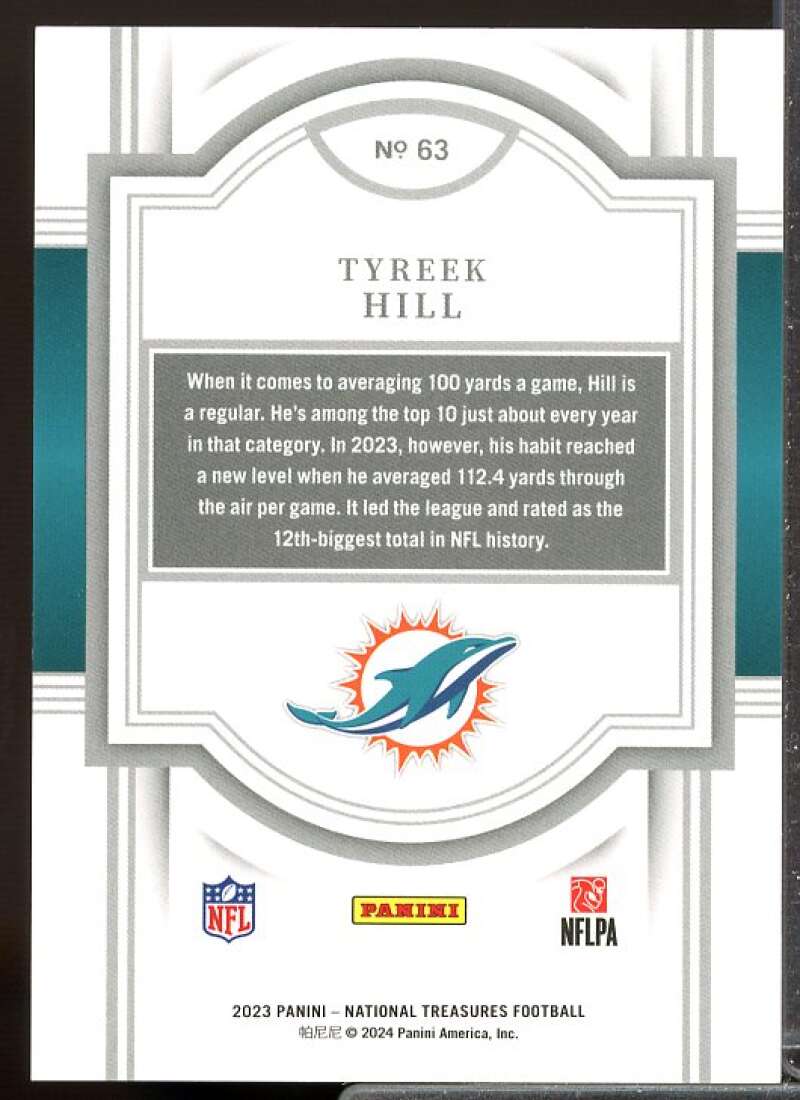 Tyreek Hill Card 2023 Panini National Treasures #63  Image 2