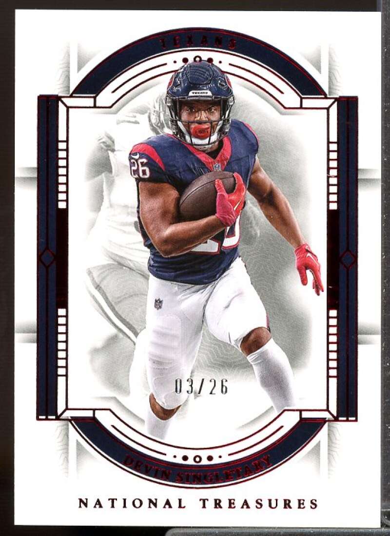 Devin Singletary Card 2023 Panini National Treasures Jersey Number Red #40  Image 1