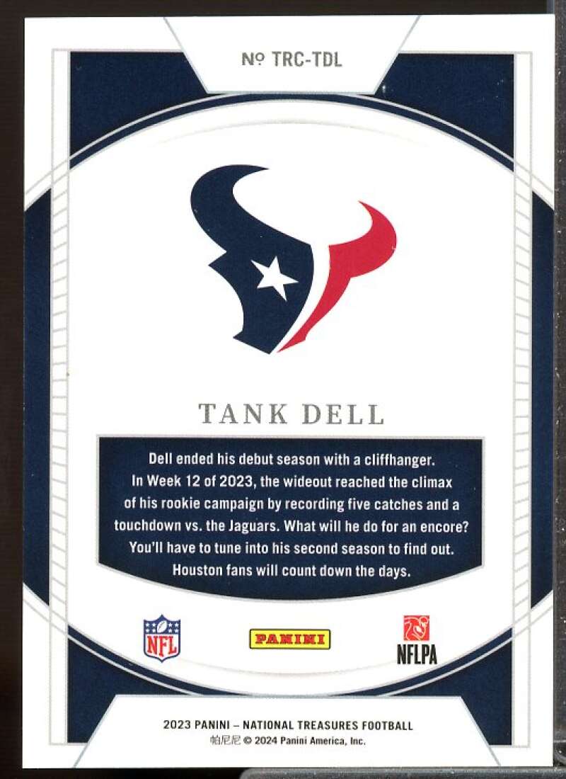 Tank Dell Rookie Card 2023 Panini National Treasures Treasured Rookies #32  Image 2