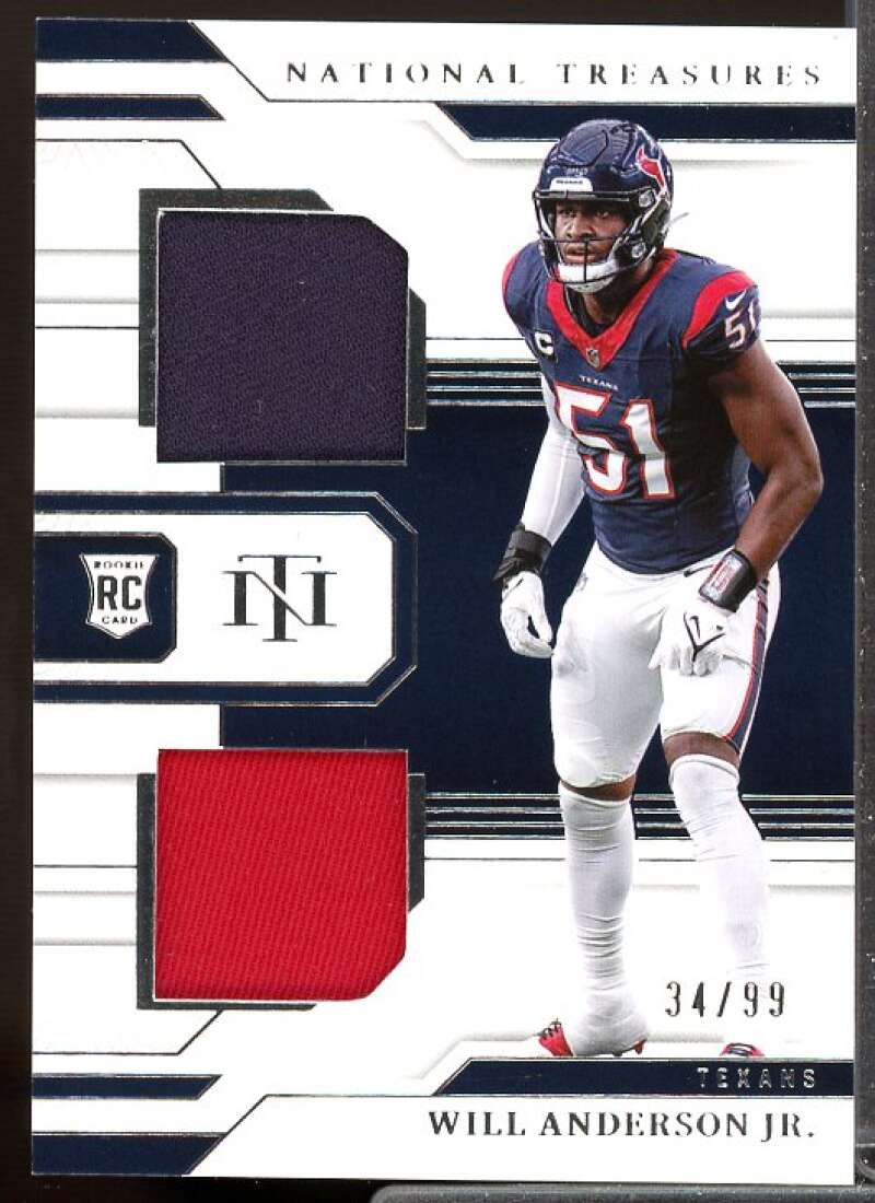 Will Anderson Jr. Rookie Card 2023 National Treasures Rookie Dual Materials #42  Image 1