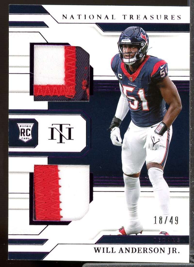 Will Anderson Jr Rookie 2023 National Treasures Rookie Dual Material Purple #42  Image 1