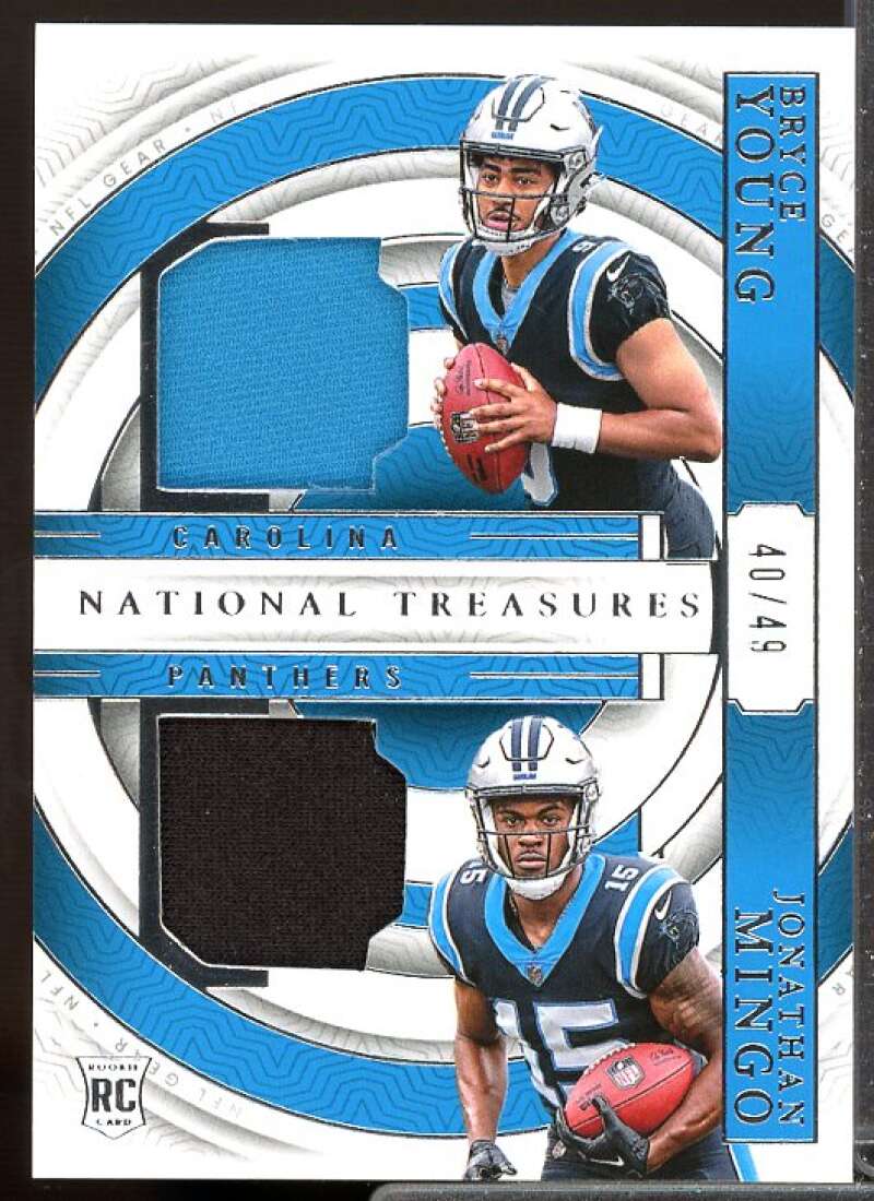 Bryce Young/Mingo Rookie 2023 National Treasures Rookie NFL Gear Combo JSY #3  Image 1