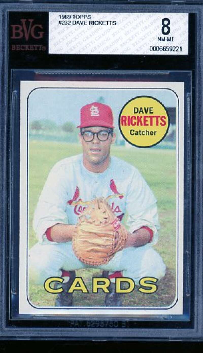 Dave Ricketts Card 1969 Topps #232 BGS BVG 8 Image 1