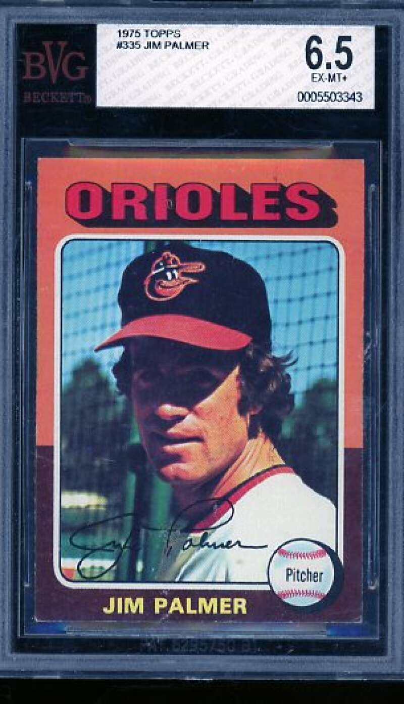 Jim Palmer Card 1975 Topps #335 BGS BVG 6.5 Image 1