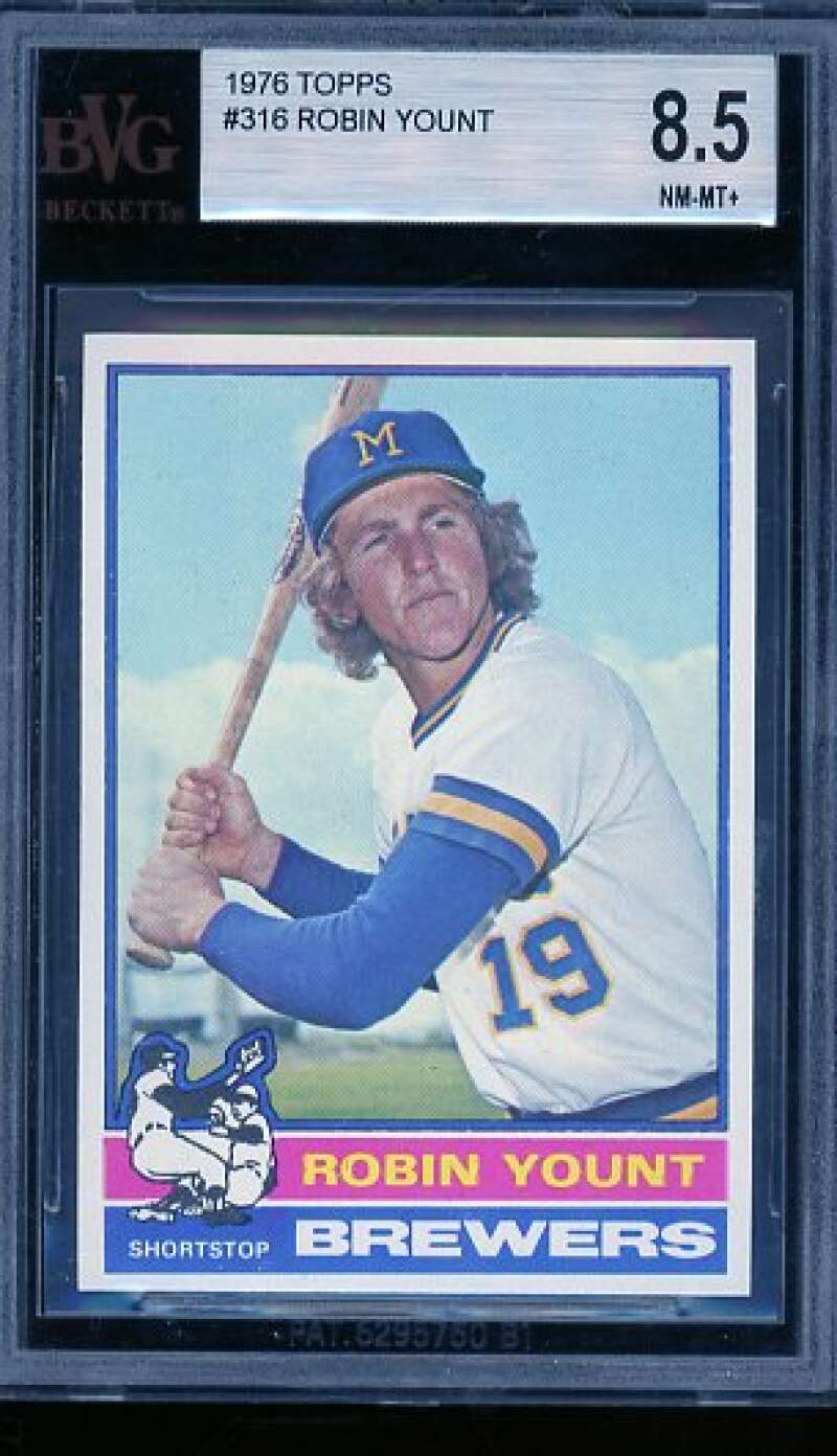 Robin Yount Card 1976 Topps #316 BGS BVG 8.5 Image 1