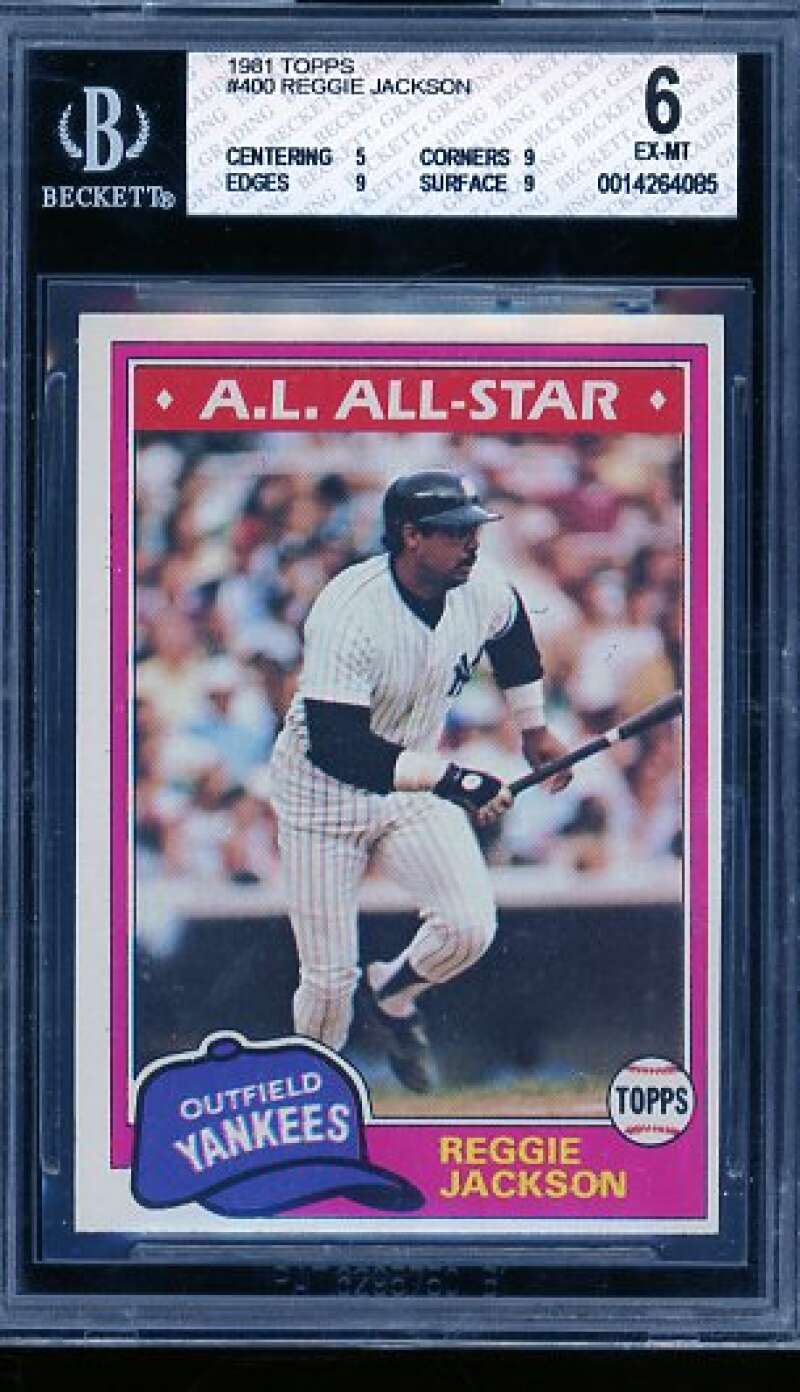 Reggie Jackson Card 1981 Topps #400 BGS 6 Image 1