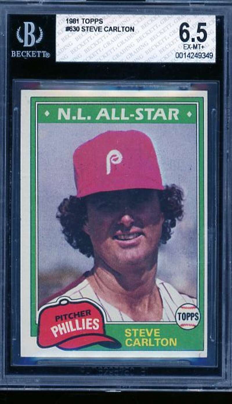 Steve Carlton Card 1981 Topps #630 BGS 6.5 Image 1