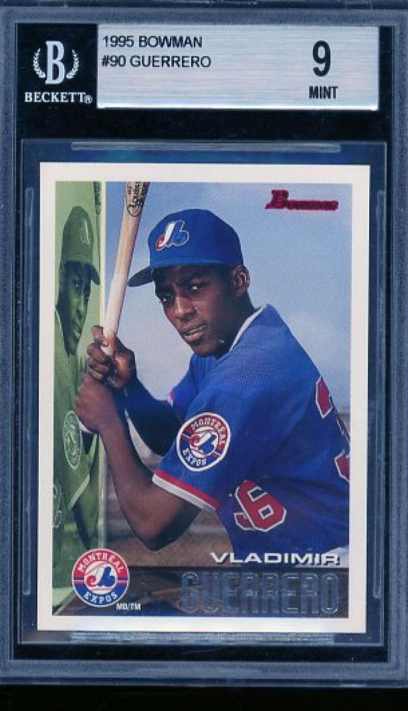 Vladimir Guerrero Rookie Card 1995 Bowman #90 BGS 9 Image 1