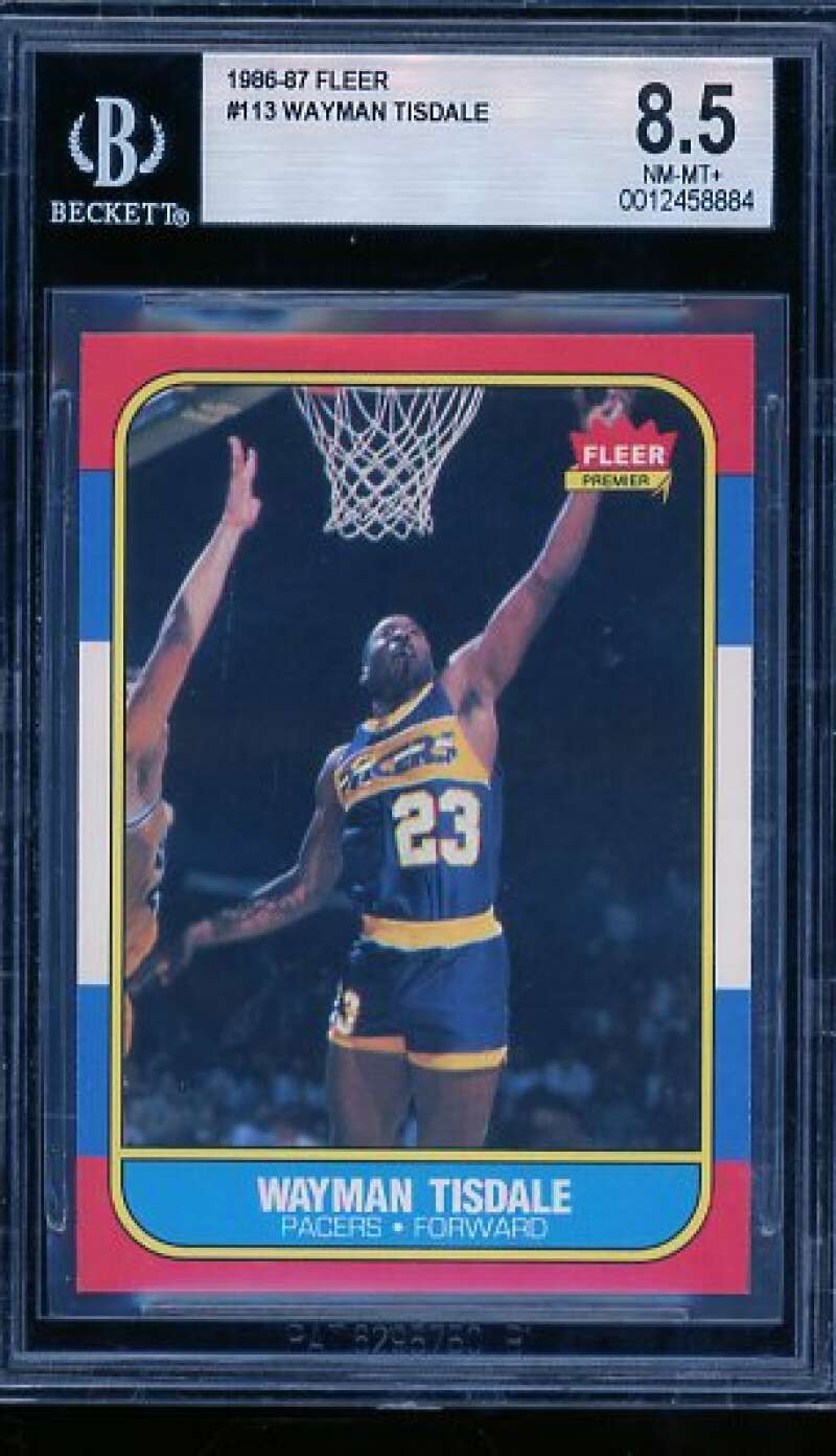 Wayman Tisdale Rookie Card 1986-87 Fleer #113 BGS 8.5 Image 1