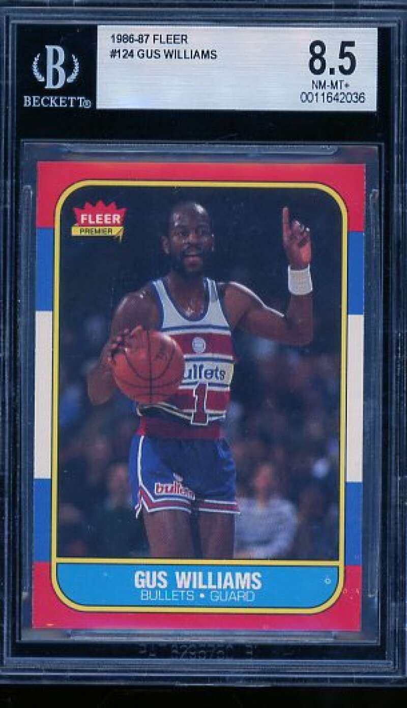 Gus Williams Card 1986-87 Fleer #124 BGS 8.5 Image 1