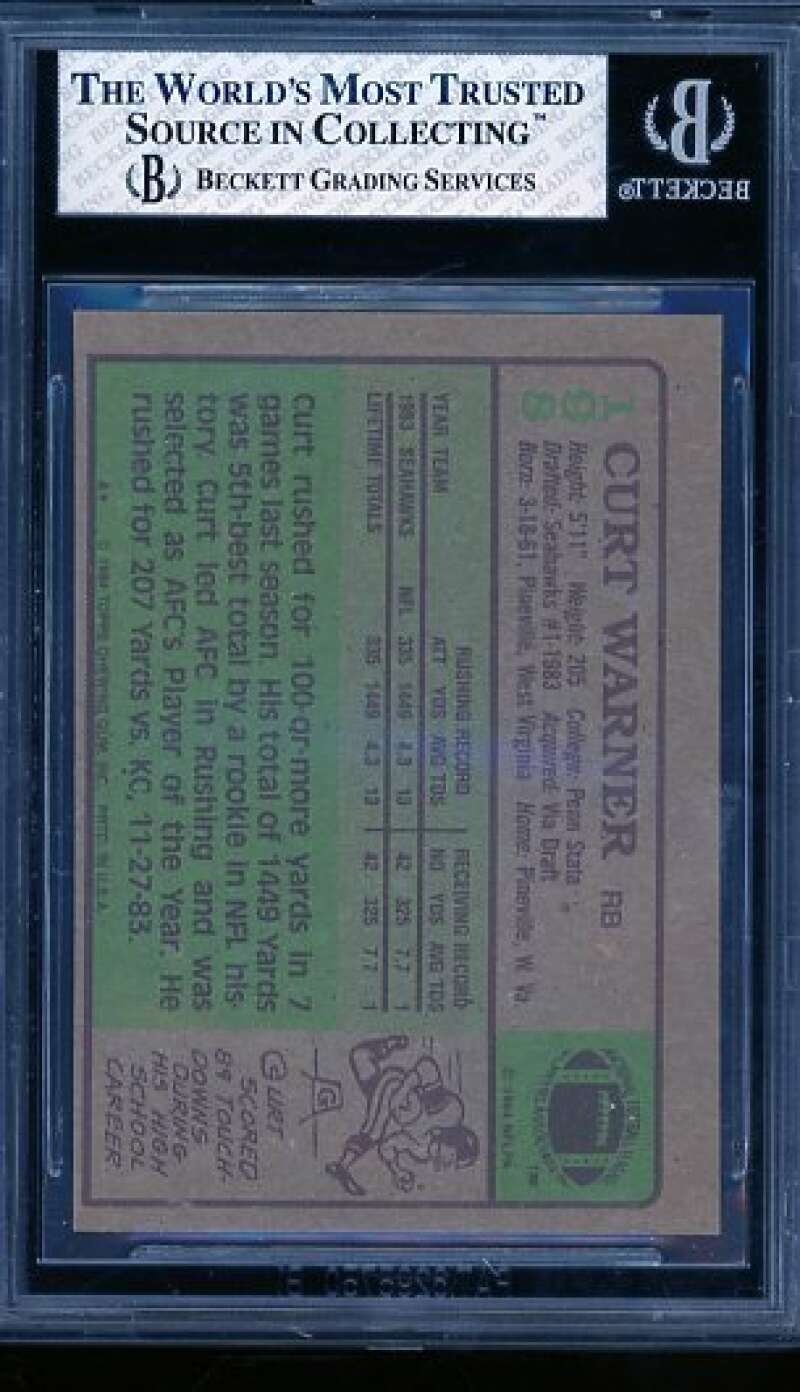 Curt Warner Rookie Card 1984 Topps #198 BGS 6 Image 2