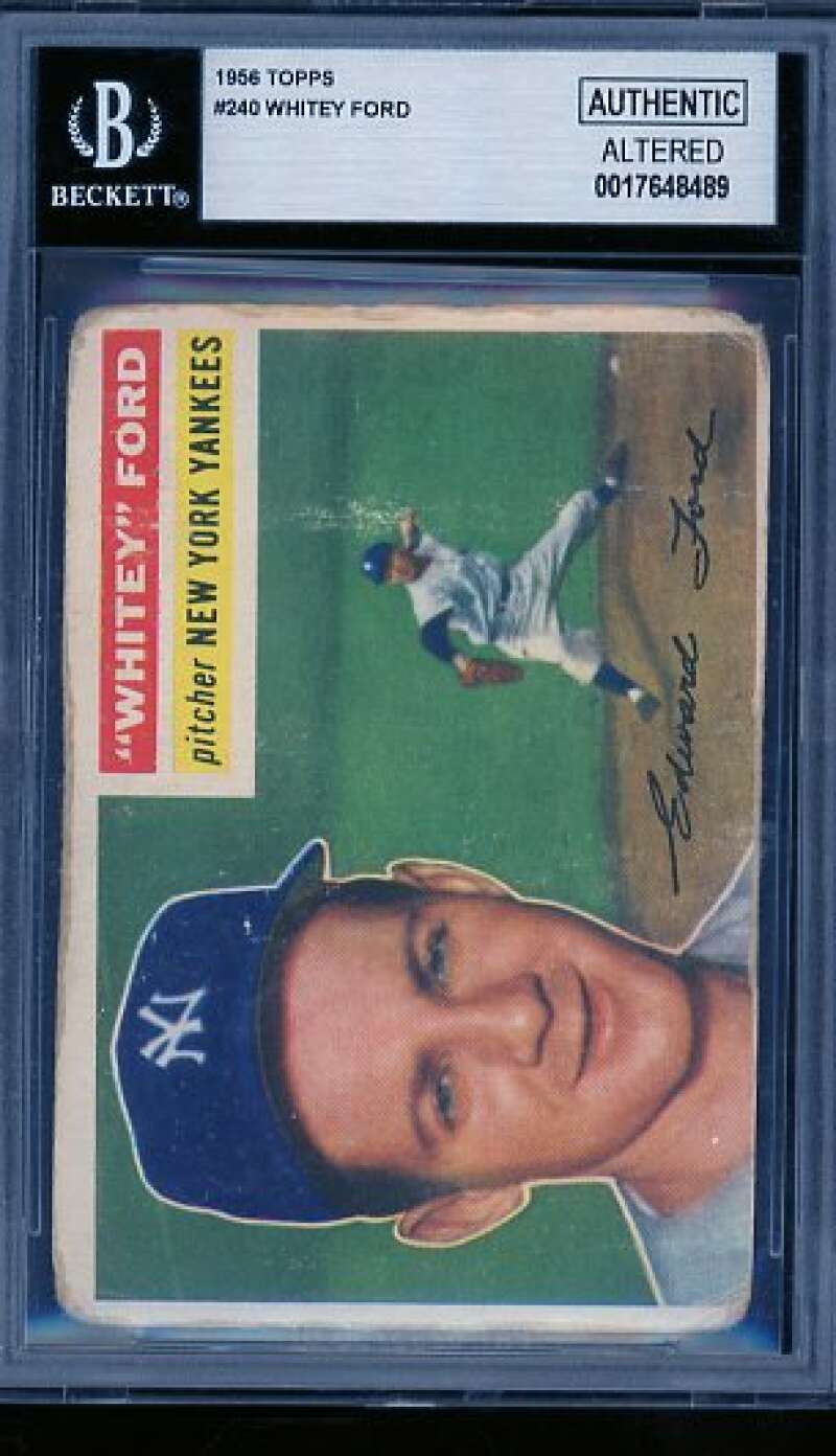 Whitey Ford Card 1956 Topps #240 BGS Authentic Altered Image 1