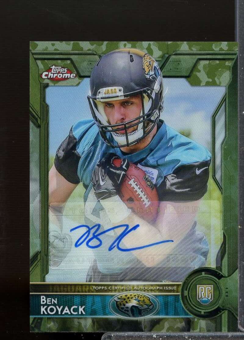 Ben Koyack Rookie 2015 Topps Chrome Mini Rookie Autographs Camo Refractors #145  Image 1