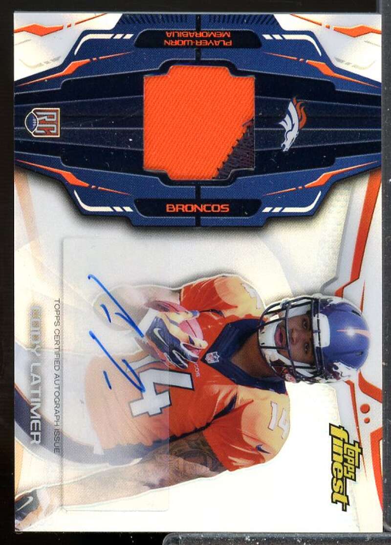 Cody Latimer Rookie Card 2014 Finest Rookie Patch Autographs Refractors #RAPCLA  Image 1