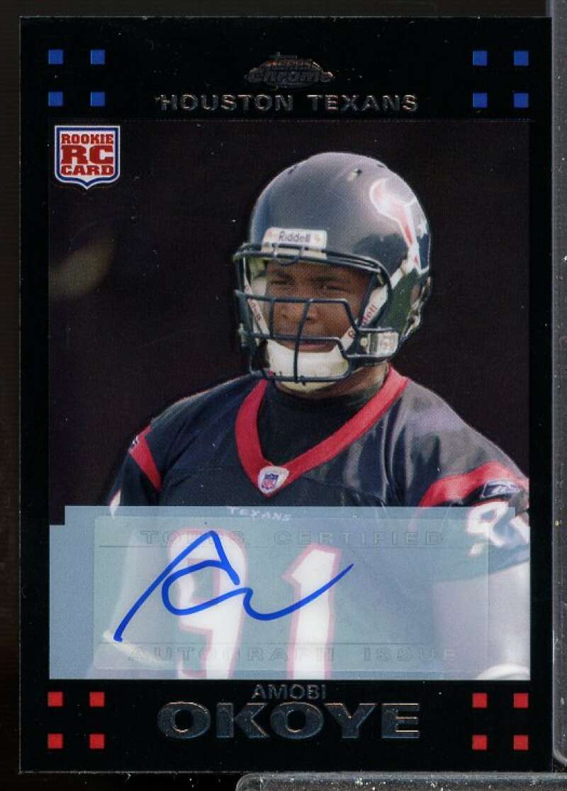 Amobi Okoye G Rookie Card 2007 Topps Chrome Rookie Autographs #TC226  Image 1