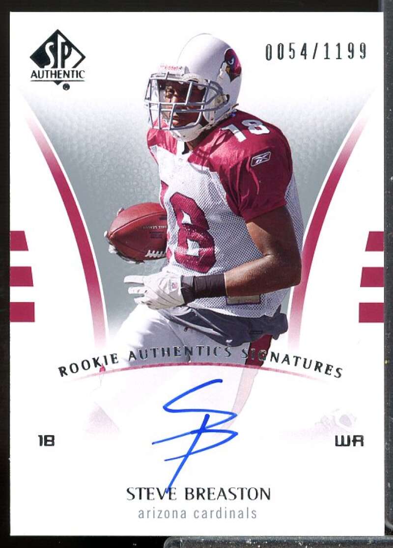 Steve Breaston Rookie Card 2007 SP Authentic Rookie Auto #229  Image 1