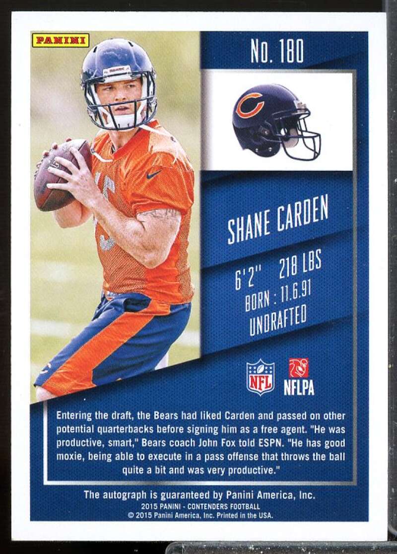 Shaneen AUTO/99 2015 Panini Contenders Rookie Championship Ticket #180A  Image 2