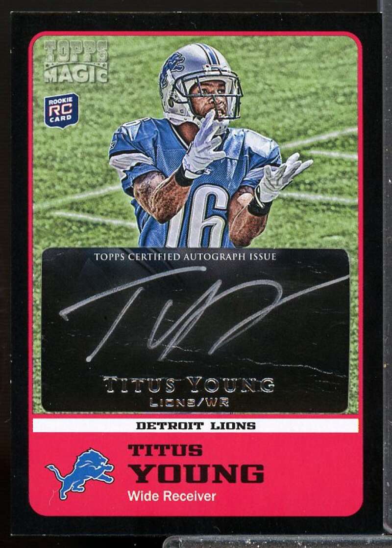 Titus Young (crease) Card 2011 Topps Magic Rookies Cut Autographs Black #79  Image 1