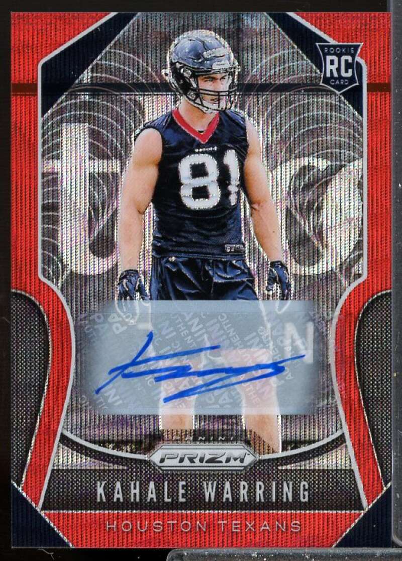 Kahale Warring Rookie 2019 Panini Prizm Rookie Autographs Prizms Red Wave #394  Image 1