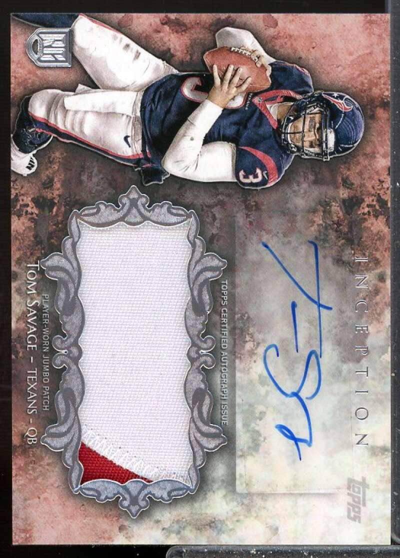 Tom Savage Rookie 2014 Topps Inception Rookie Jumbo Patch Autographs #IAJPTS  Image 1