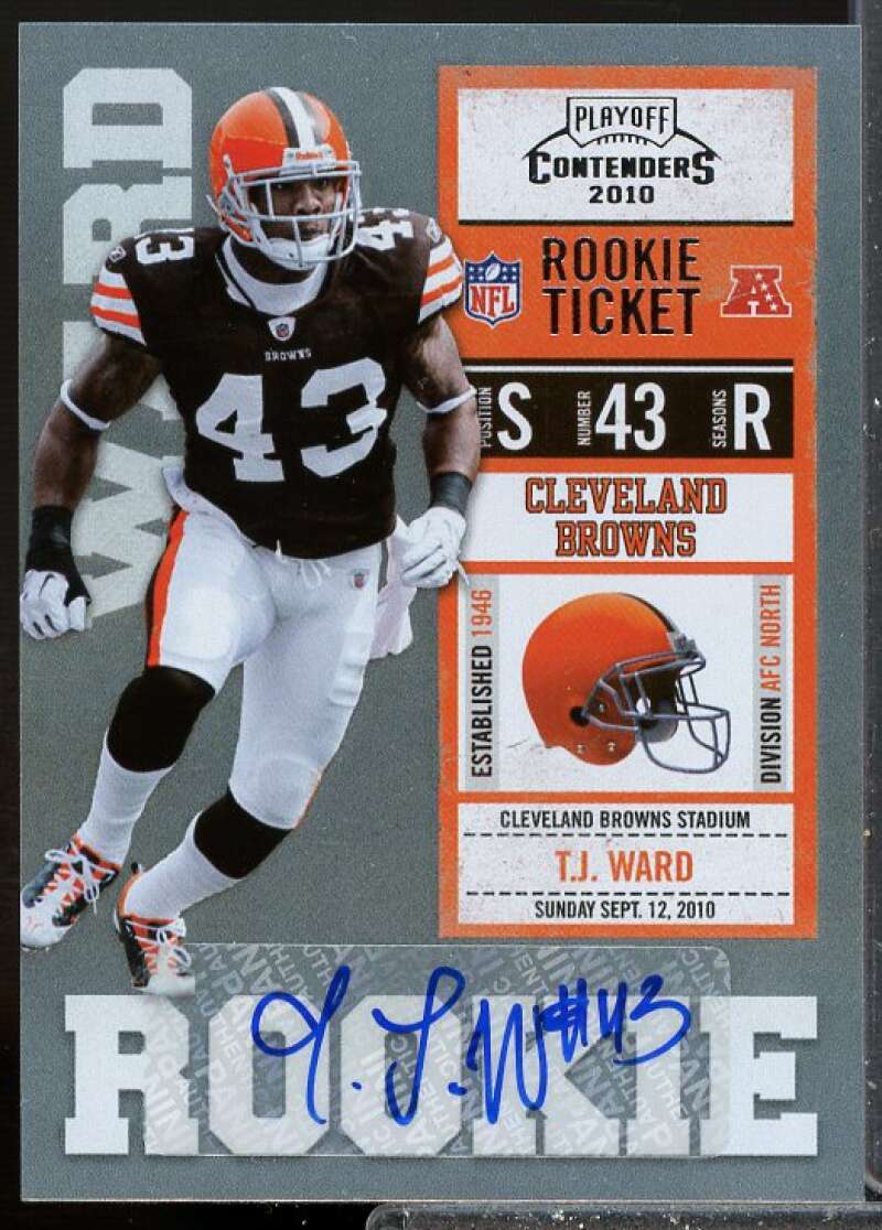 T.J. Ward Rookie Card 2010 Playoff Contenders Rookie Auto #192  Image 1