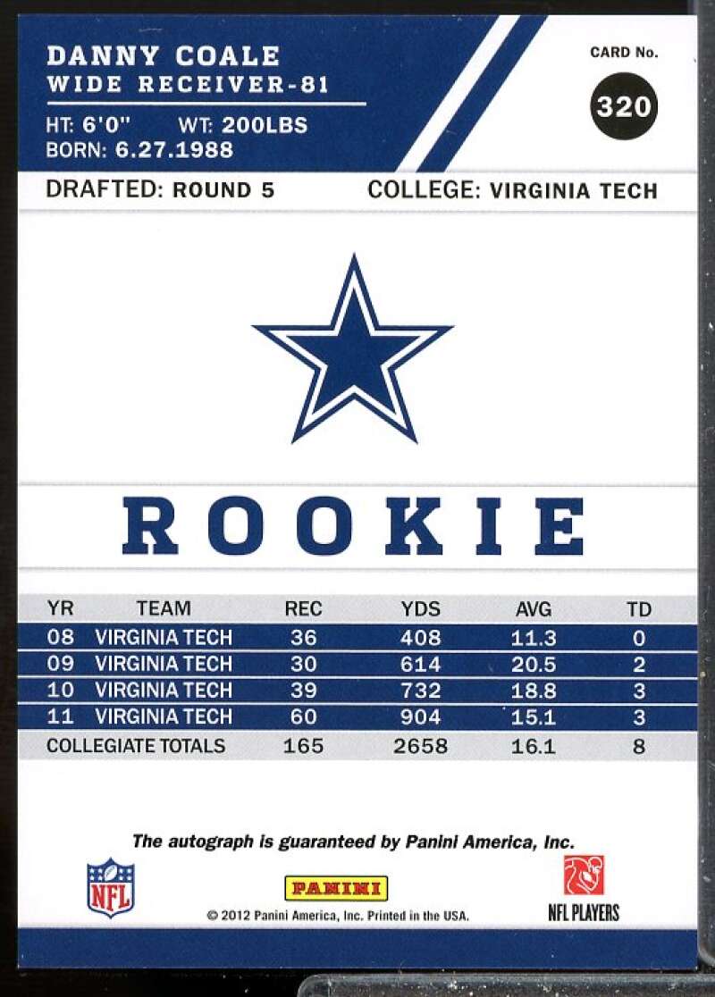 Danny Coale Rookie Card 2012 Score Rookie Signatures #320  Image 2