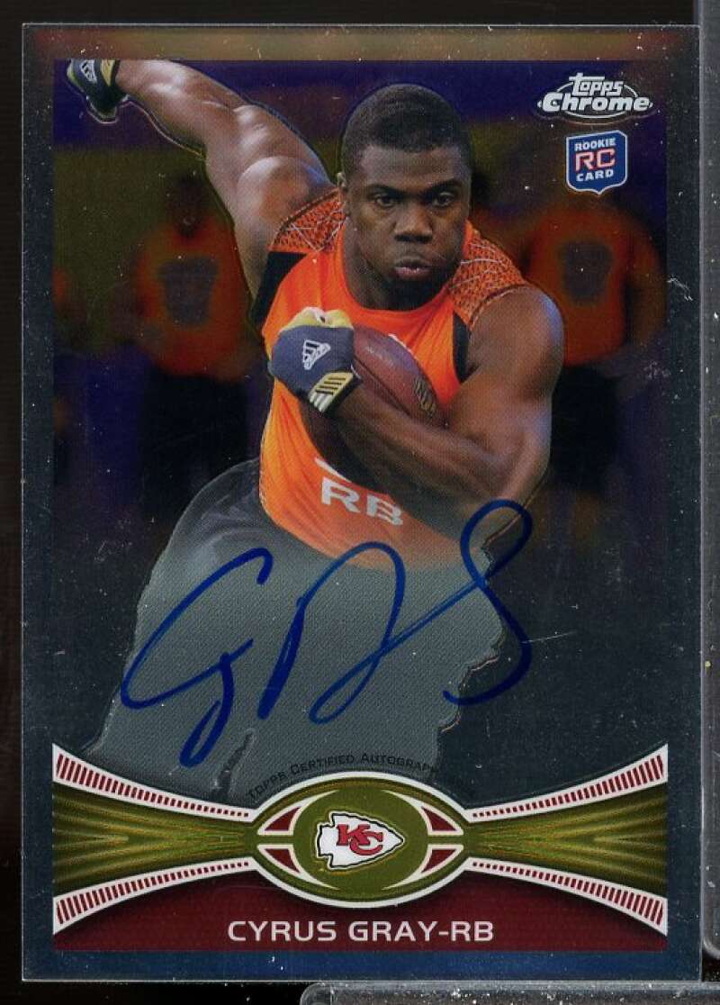 Cyrus Gray Rookie Card 2012 Topps Chrome Rookie Autographs #49  Image 1