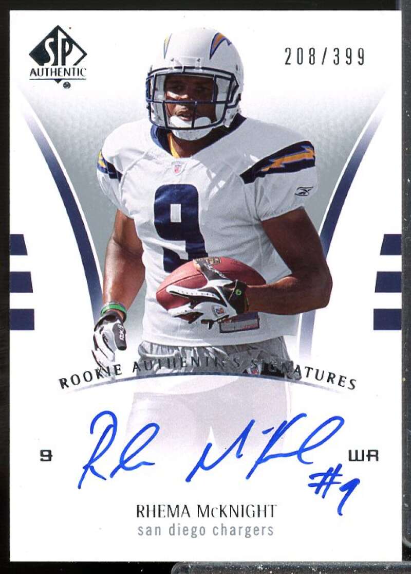Rhema McKnight Rookie Card 2007 SP Authentic Rookie Auto #261  Image 1
