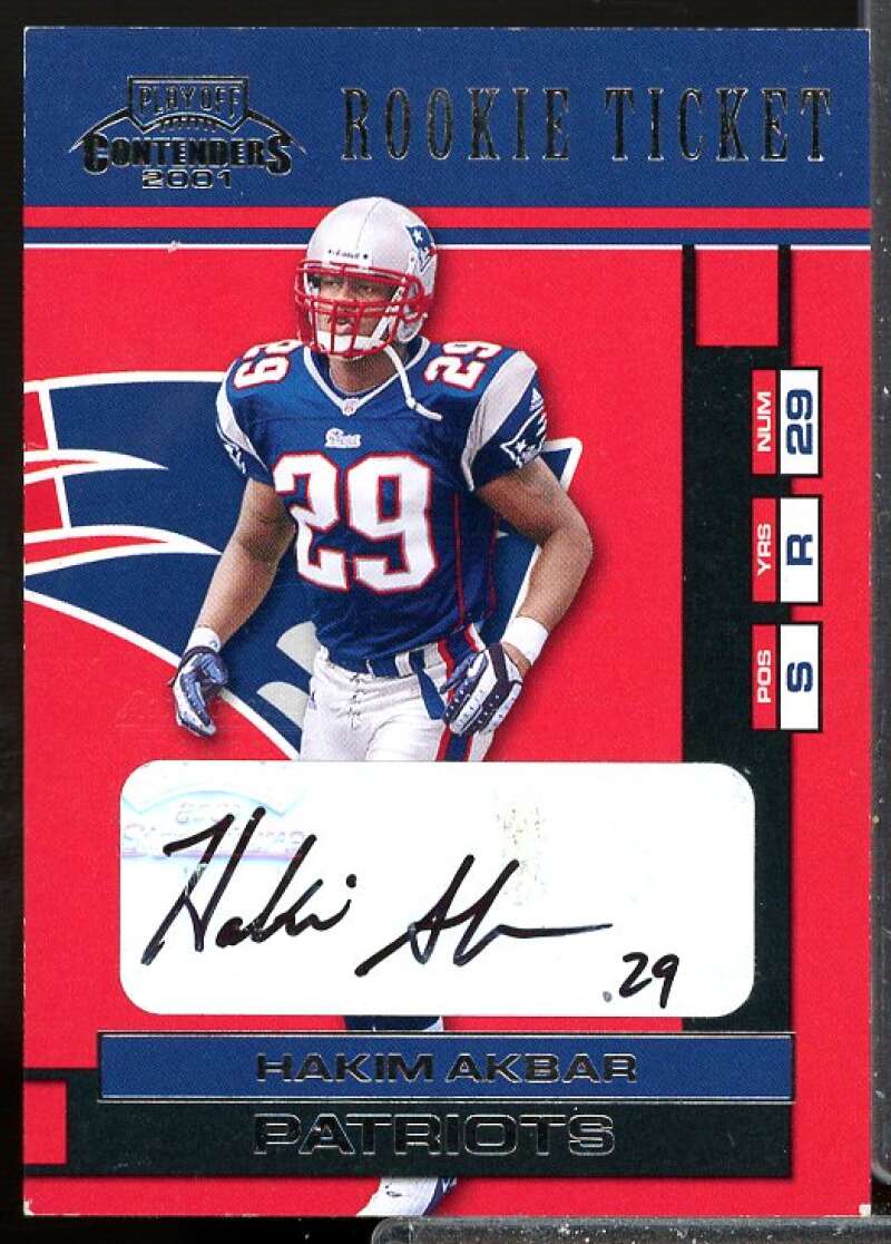 Hakim Akbar Rookie Card 2001 Playoff Contenders Rookie Auto #131  Image 1