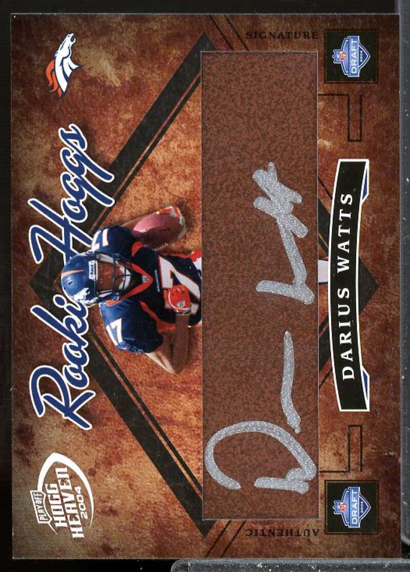 Darius Watts Rookie Card 2004 Playoff Hogg Heaven Rookie Hoggs Autographs #RH36  Image 1