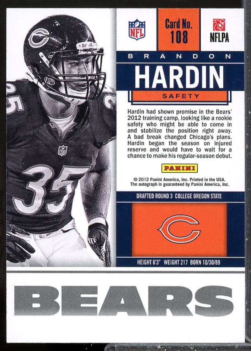 Brandon Hardin AU Rookie Card 2012 Panini Contenders #108  Image 2