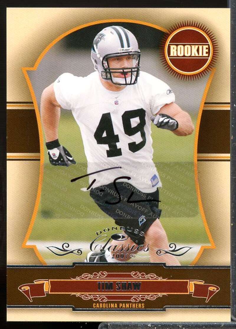 Tim Shaw /999 Rookie Card 2007 Donruss Classics Rookie Auto #263  Image 1