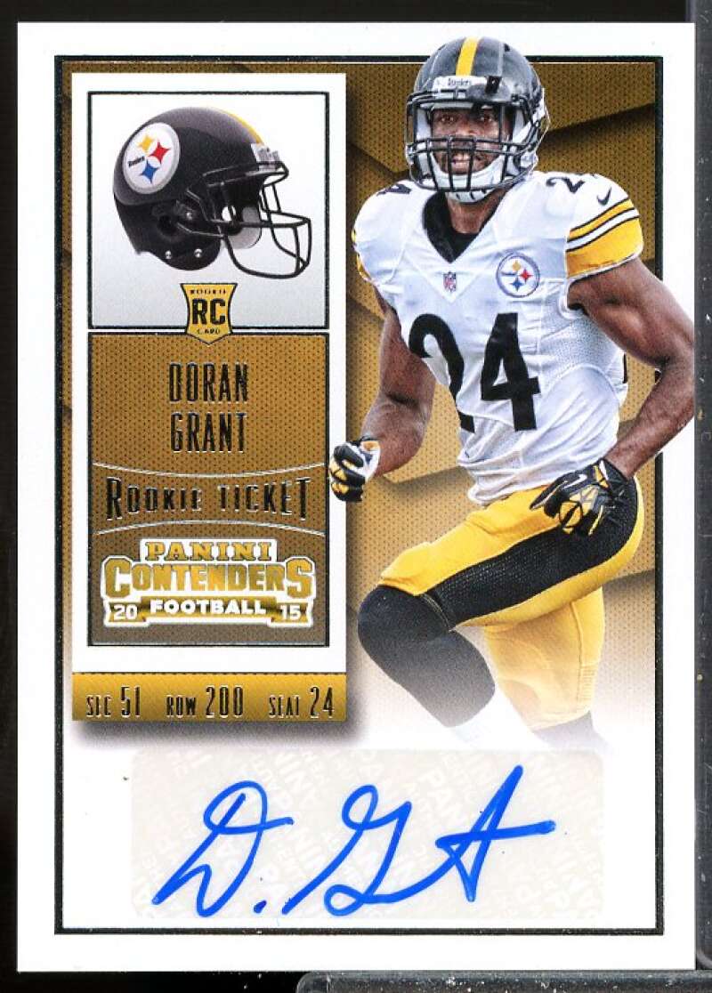 Doran Grant Rookie Card 2015 Panini Contenders Rookie Auto #198A  Image 1