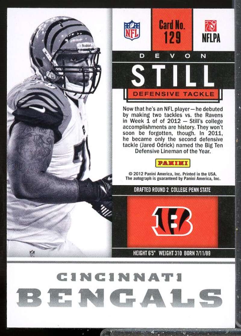 Devon Still Rookie Card 2012 Panini Contenders Rookie Auto #129A  Image 2